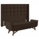 Cabeceira Cama Box Queen 160cm Pisa e Recamier Neville P02 Sintético Marrom - Mpozenato