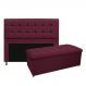 Kit Cabeceira e Calçadeira Copenhague 160 cm Queen Size Suede Bordô - Amarena Móveis