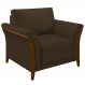 Poltrona Decorativa Sala de Estar 102cm Pés Madeira Roya M22 Veludo Marrom - Mpozenato