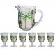 Jogo de Jarra de Cristal 1,3L com Taças 240ml Coqueiro Lyor