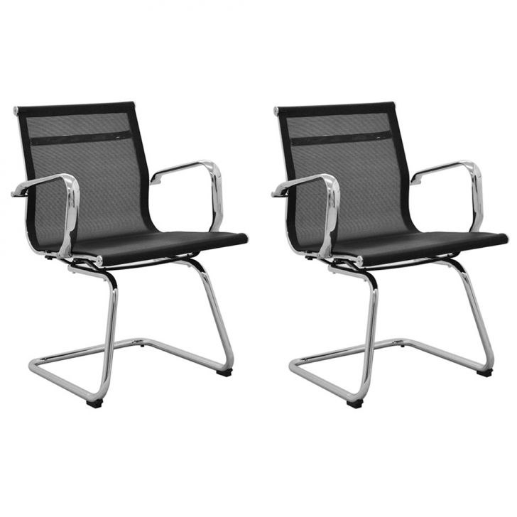 Conjunto com 2 Cadeiras de Escritório Sevilha IV Preto