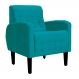 Poltrona Decorativa Luiza Para Sala Suede Azul Turquesa - DS Estofados
