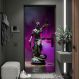 Adesivo de Porta Estatua Símbolo Advogacia Fundo Roxo-63X210Cm