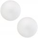 Kit 02 Assentos Redondo Banqueta Cadeira Estofados Poltronas H02 Corino Branco 39 cm - Lyam Decor