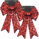 Kit 6 Laço Vermelho Em Camurça Brilhante Enfeite Natal 32cm