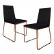 Kit 2 Cadeiras de Jantar Estofada Lille Base Bronze Veludo Preto - Montanaris Decor