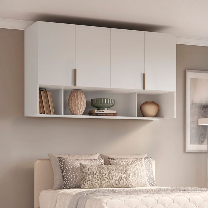 Guarda-roupa Modulado Aéreo Altezza Clean 4 Portas Branco 170 Cm