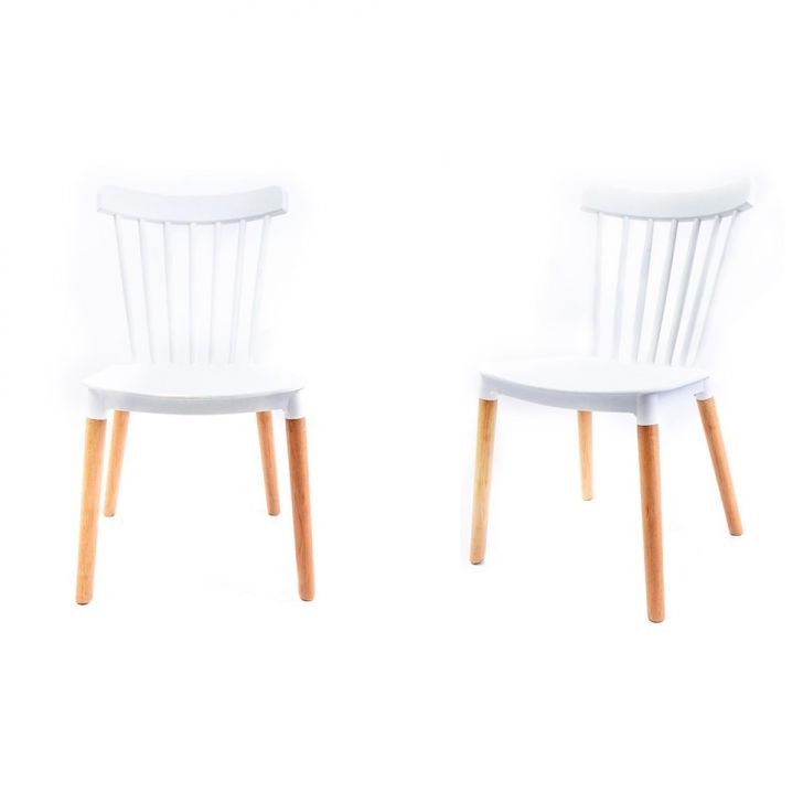 Conjunto com 2 Cadeiras Windsor Branco