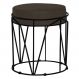 Puff Decorativo Sala de Estar Base Preto Chloe Suede Marrom G41 - Gran Belo