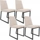 Kit 04 Cadeiras Para Sala De Jantar Base Aço Industrial Preto Dafne L02 Suede Bege - Lyam Decor