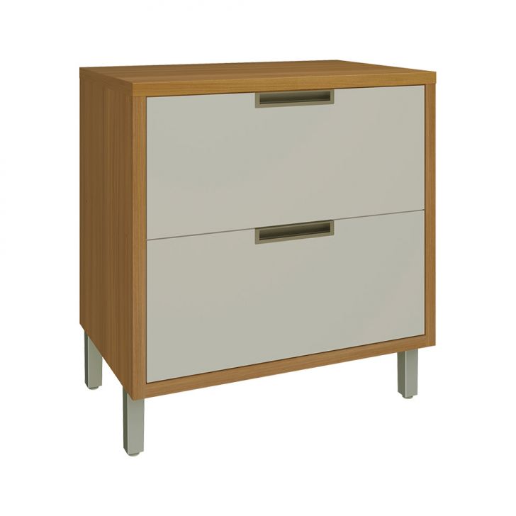 Balcão de Cozinha Imperatriz com Tampo 1 Porta Freijó e Off White 80 cm