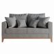 Sofá 2 Lugares Decorativo 1,60cm Beni Base Madeira Linho Cinza - Montanaris Decor