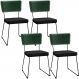 Kit 04 Cadeiras Decorativas Sala Jantar Allana L02 Facto Verde Musgo Linho Chumbo - Lyam Decor