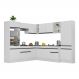 Armário de Cozinha Completa de Canto com Rodapé Veneza Multimóveis V2082 Branco/Preto