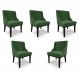 Kit 5 Cadeiras Decorativas Sala de Jantar Base Fixa de Madeira Firenze Suede Verde Esmeralda/Preto G19 - Gran Belo
