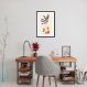 Quadro Vaso Boho Salmão 43x30 Caixa Preto