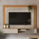 Painel Decorativo Lamar MDP TV até 65 Polegadas Prateleira e Porta Nature/Off White G77 - Gran Belo