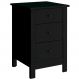 Mesa De Cabeceira 3 Gavetas 40 cm DM113 Preto Dtall