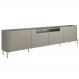 Rack Para Sala de Estar TV 75 Pol 4 Portas Pés Industrial Dourado Alef I03 Grigio - Lyam Decor