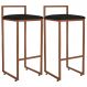 Kit 02 Banquetas Alta Para Cozinha Sala De Jantar Hanna L02 Bronze Corano Preto - Lyam Decor