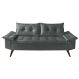 Sofa 3 Lugares Bariloche Retro Courino Cinza Couro Sintetico Essencial Estofados