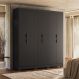Guarda-Roupa Casal York 6 Portas 2 Gavetas Preto