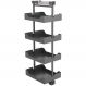 Coluna Deslizante Masutti Alta 33x48x152cm 4 Bandejas Ajustáveis Organizador Cinza Cozinha