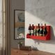 Prateleira Adega Suporte de Parede Decorativo para Vinhos e Bebidas - Vermelho Laca