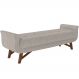 Puff Recamier Decorativo com Pés em Madeira 140 cm Itália P05 Linho Cru - Lyam Decor