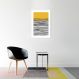 Quadro Amarelo Linhas Abstratas 86x60 Caixa Branco