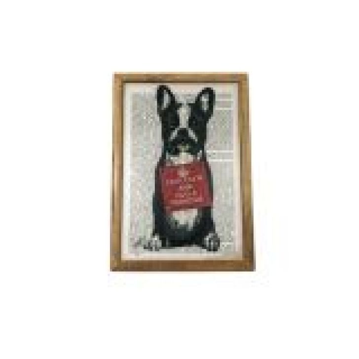 Quadro Madeira Mdf 20x30cm C/ Moldura e Acab. Dog Keep Calm