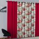 Cortina de Janela para varão Larissa Prime Vermelho 1 peça Textil Lar