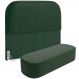 Cabeceira Cama Box King 195cm Lanna com Puff Recamier Doha W01 Couríssimo Verde - Lyam Decor