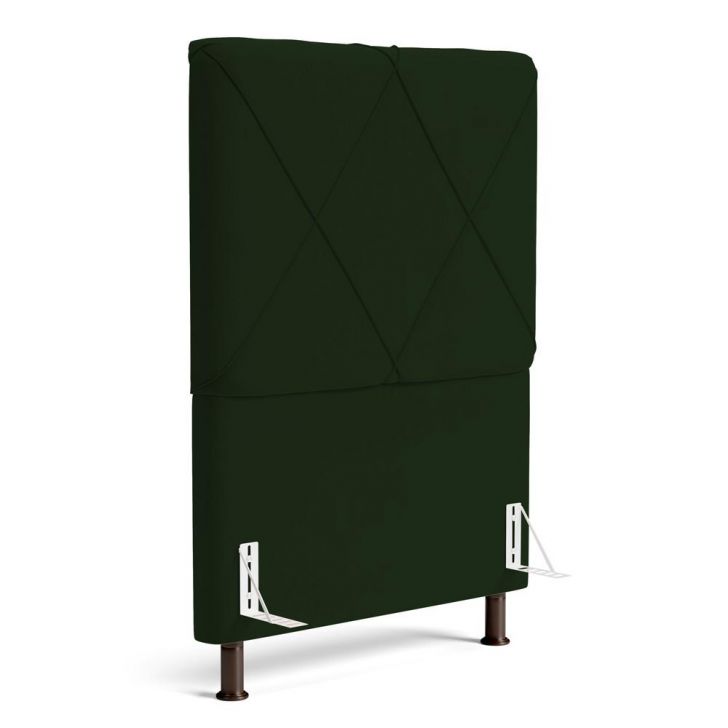 Cabeceira Cama Box Solteiro Mel 90cm com Frame Veludo Verde - Desk Design