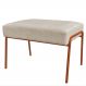 Puff Decorativo Ariel Ferro Base Bronze Veludo Bege - Montanaris Decor