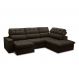 Image of Sofá 5 Lugares Retrátil e Reclinável Arezzo com Chaise Direito Veludo Marrom FE691UP82DVLMOB