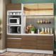 Cozinha Compacta Madesa Diamante com Armário, Balcão e Tampo - Branco/Rustic