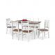 Conjunto Sala de Jantar e Cozinha Com 6 Cadeiras Madeira Maciça BRANCO