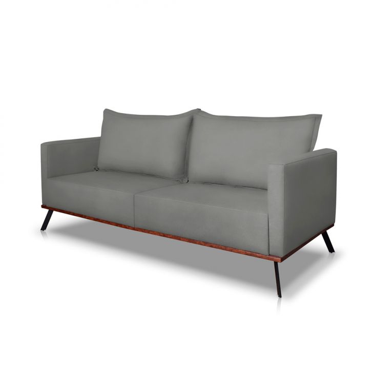 Image of Sofá 2 Lugares Zeus Veludo Cinza Chumbo 160 Cm PLA-MO895UP82TJXMOB