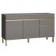 Balcão com Tampo e 3 Portas Leicester Gris