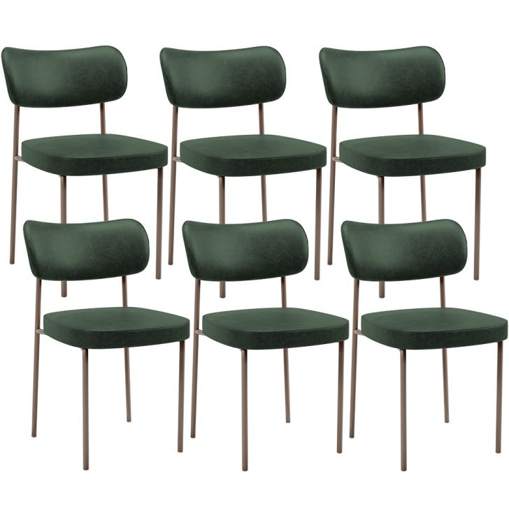 Kit 06 Cadeiras Estofadas Para Sala De Jantar Melina Base Arena L02 Couríssimo Verde Musgo - Lyam Decor
