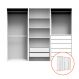 Guarda-Roupa Modulado com Cabideiros e Prateleiras Tuyo 3 Portas Correr 8 Gavetas Branco 274 cm