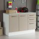 Balcão Multiuso 120cm 2 Portas 3 Gavetas Branco/Crema Agata Madesa
