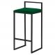 Banqueta Decorativa Jasmine Base Preto Suede Verde G41 - Gran Belo