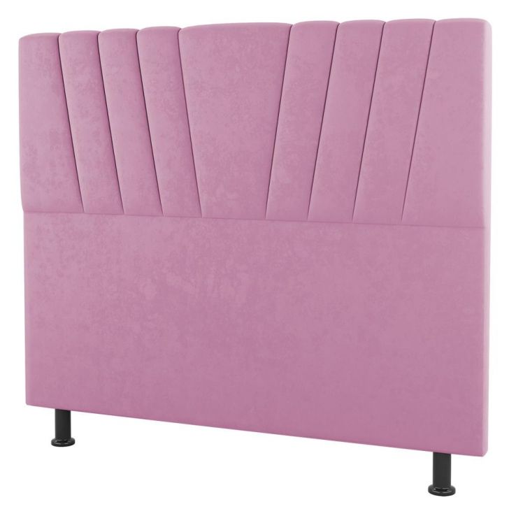 Cabeceira Cama Box Solteiro Dublin 100cm Suede Rosa - Desk Design