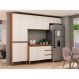 Cozinha Compacta com Tampo Conecta 10 Portas 3 Gavetas Ébano e Off White