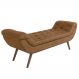Puff Recamier Calçadeira 195cm Pés Palito Madeira Venêto P02 Sintético Caramelo - Mpozenato