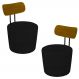 Kit 2 Poltronas Decorativas Redondas 53cm Le Moon M22 Veludo Preto - Mpozenato
