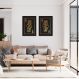 Quadro Rei e Rainha Carta Gold 88x60 2-60x43 Caixa Preto