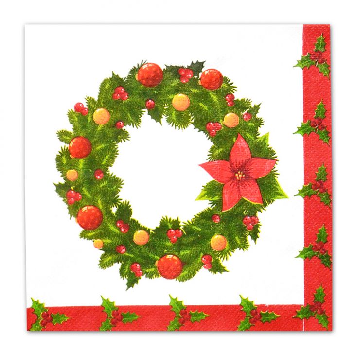 Guardanapo de Papel 20 Folhas Guirlanda Natal Colorido